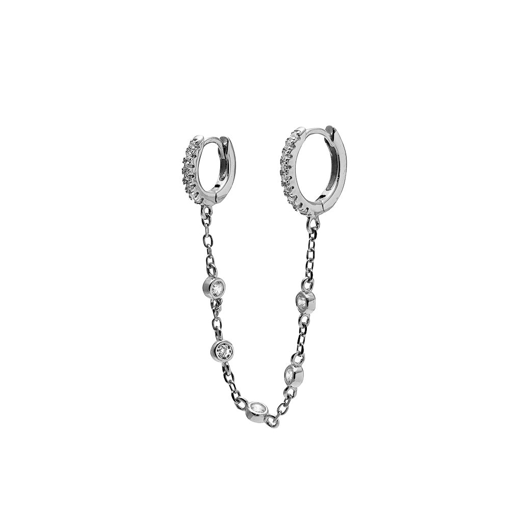 Cadena double chain crystal huggies