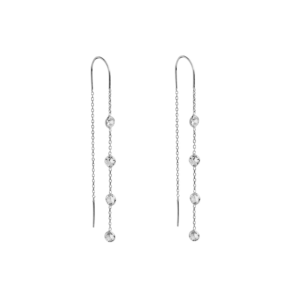 Keva thread hook crystal earrings