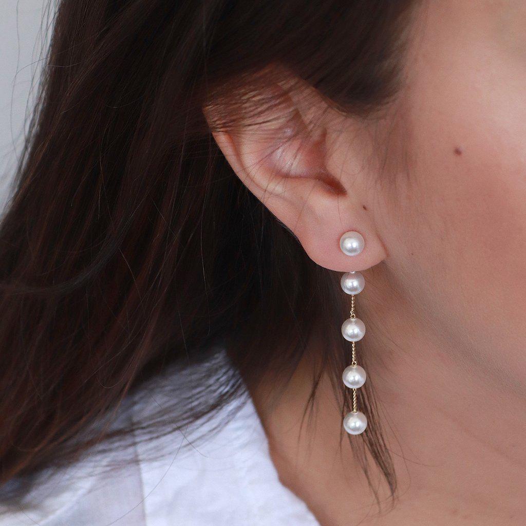 Larrinda pearl thread earrings