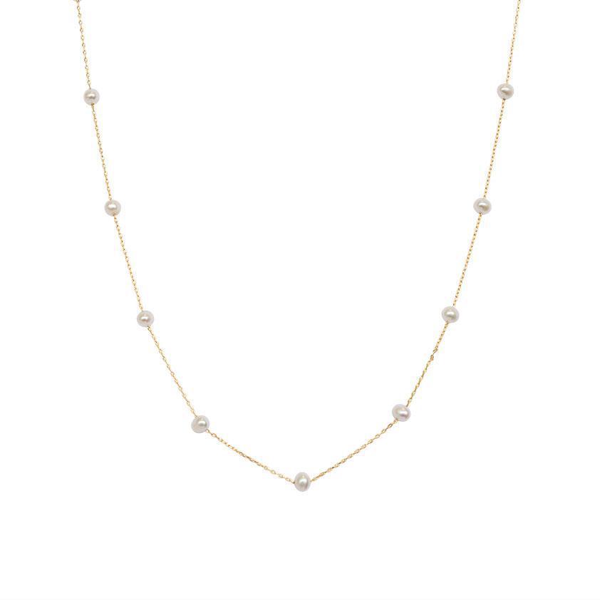 Melina freshwater pearl gold necklace