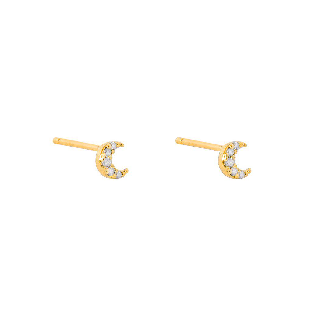 Moon crystal stud earrings