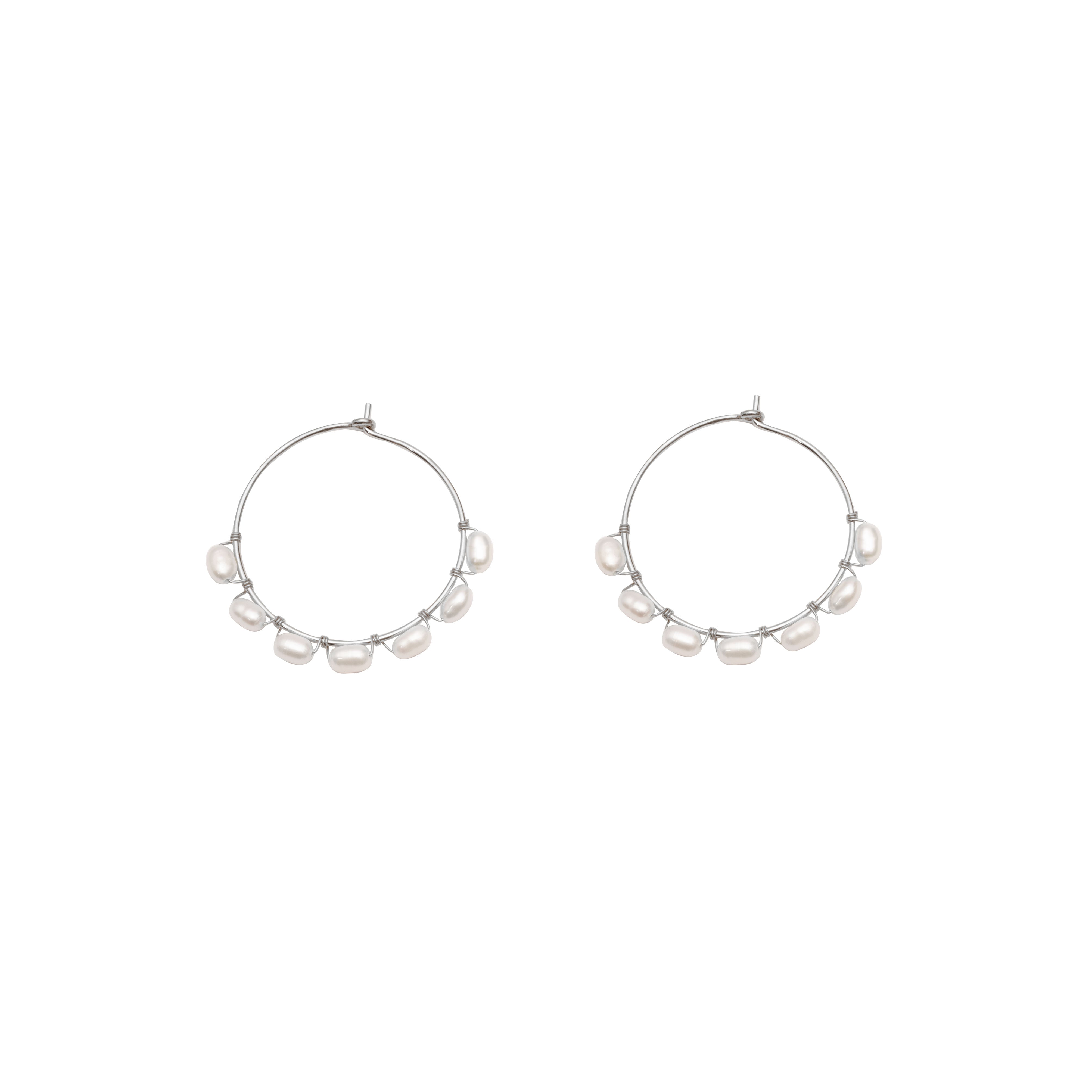 Paige freshwater pearl hoops