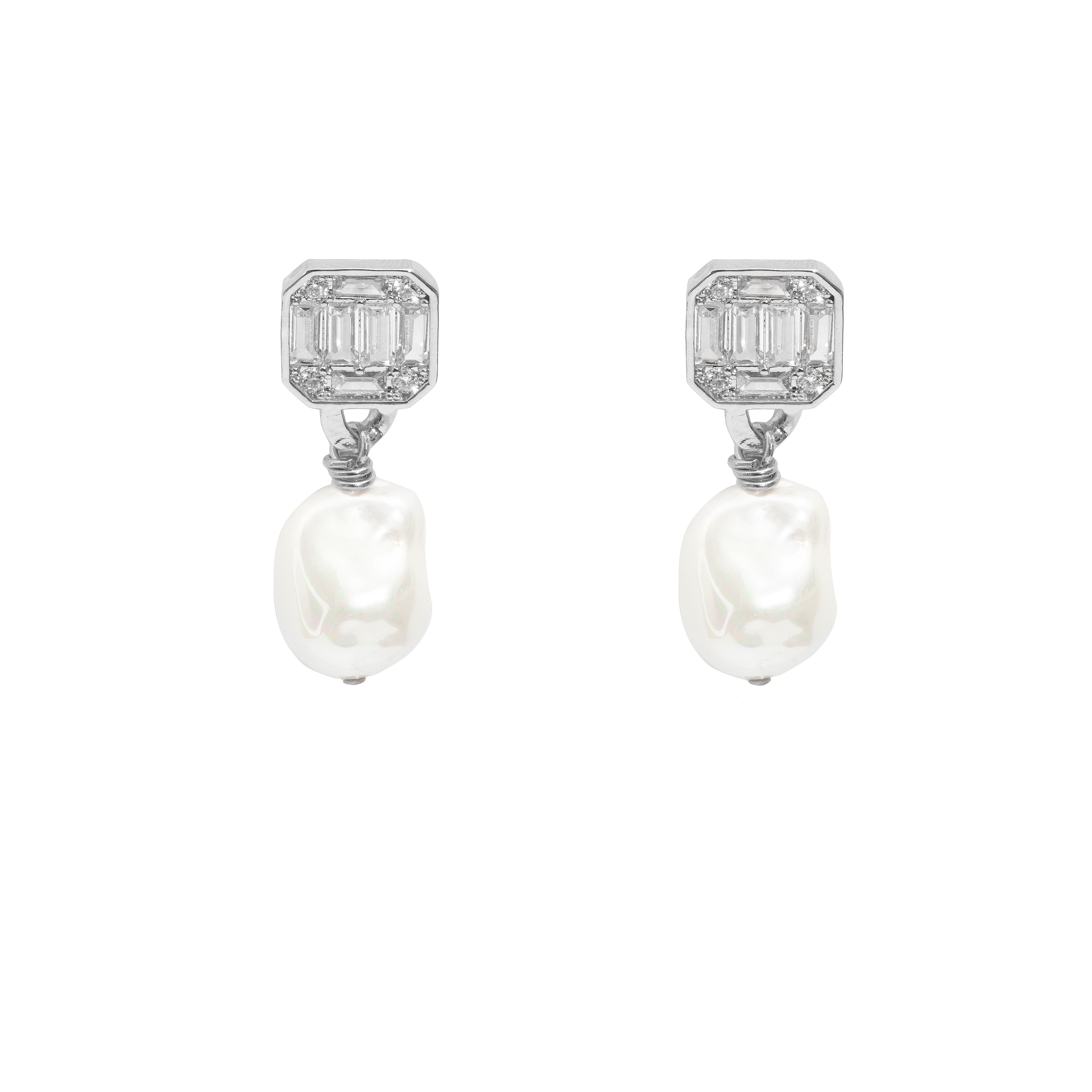 Kara pearl crystal earrings