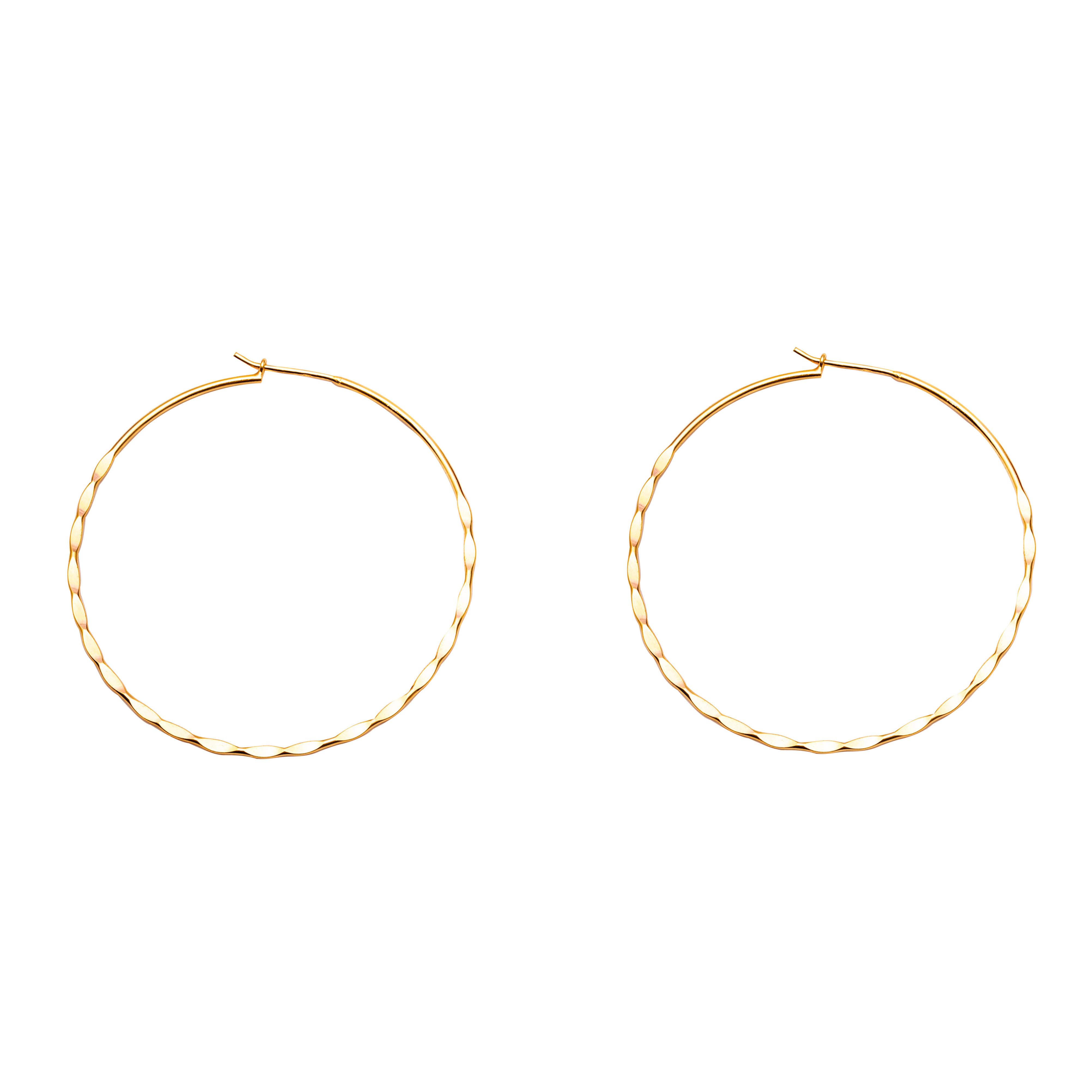 Pippa sterling silver 1 micron gold plated hoops