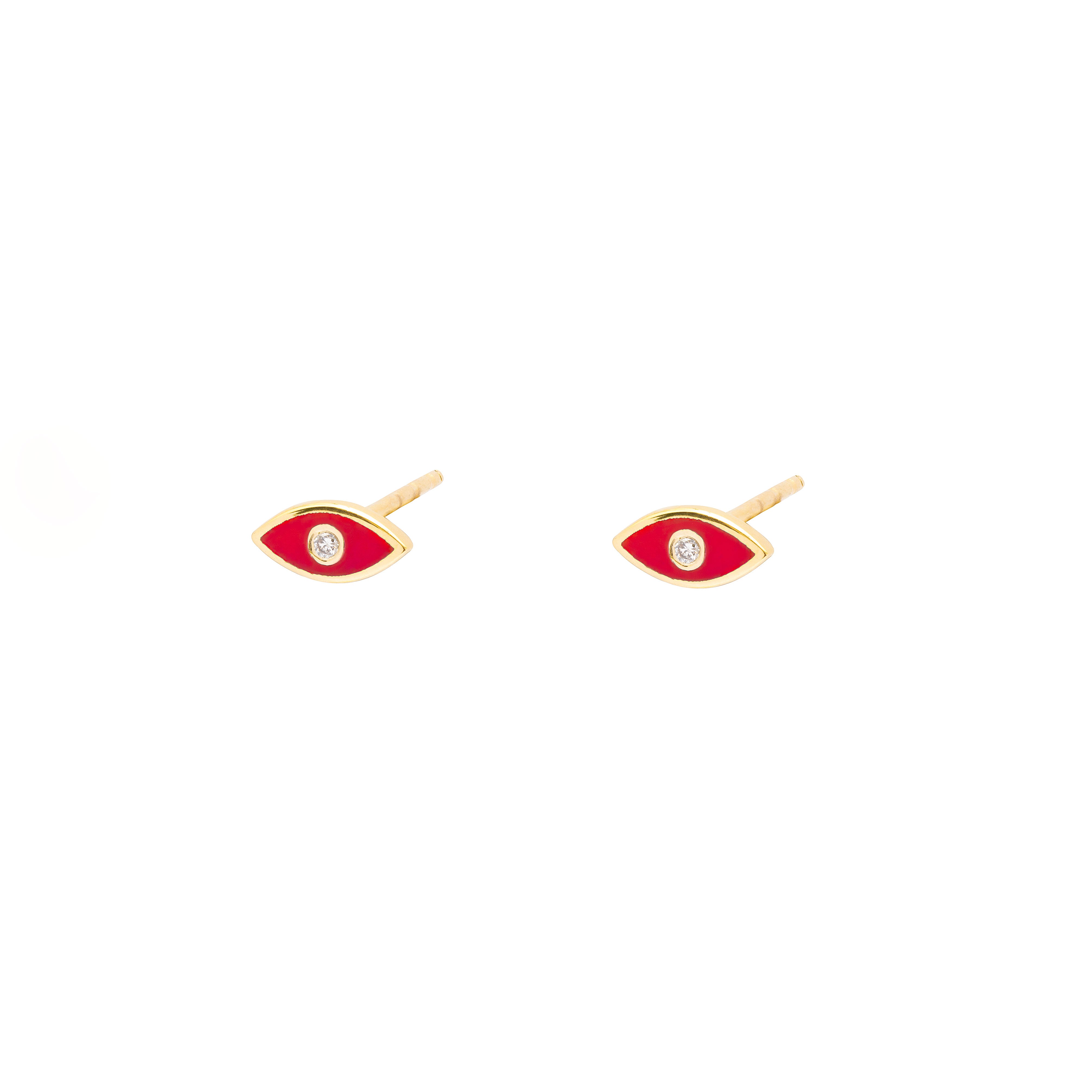 Evil Eye 10k gold diamond stud earrings