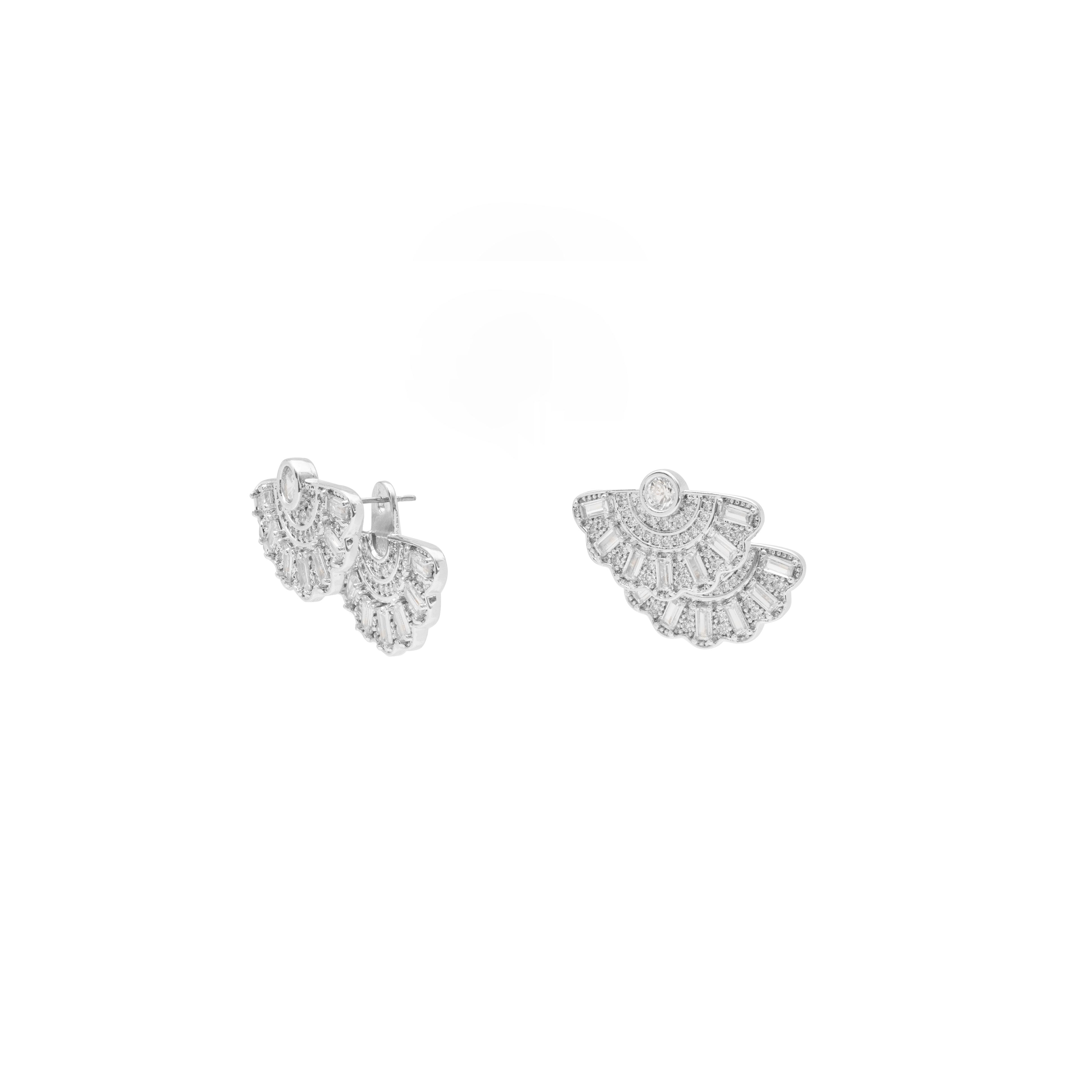 Carly double fan crystal studs