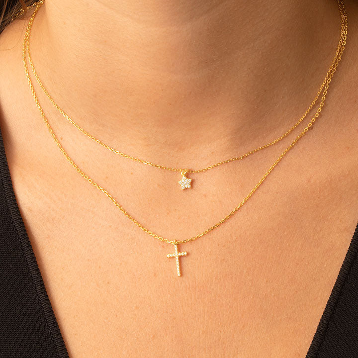 Dona crystal cross pendant