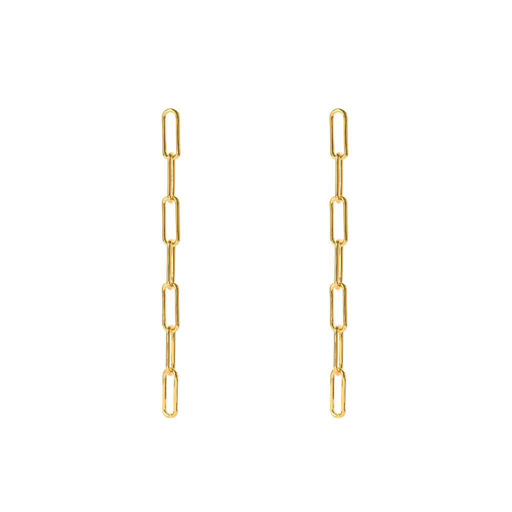 Vega 1 micron gold chain earrings