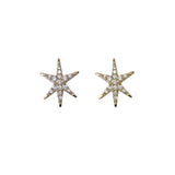 Vent gold crystal stars studs