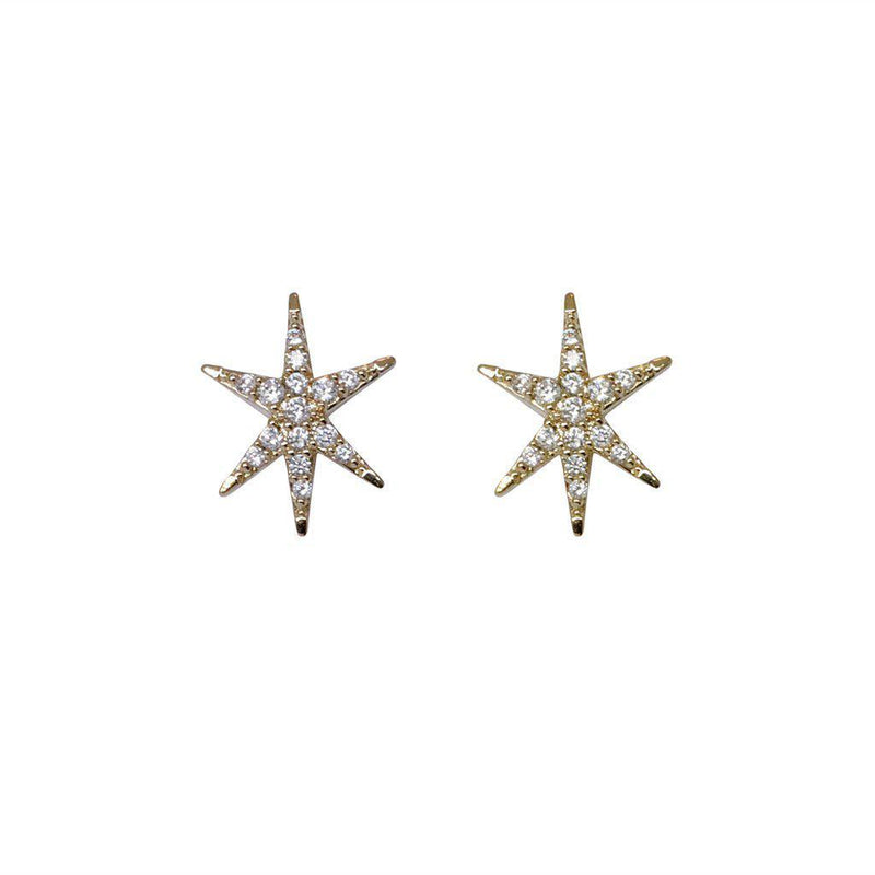 Vent gold crystal stars studs