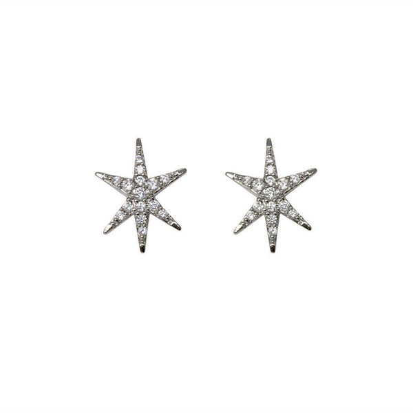 Vent silver crystal stars studs